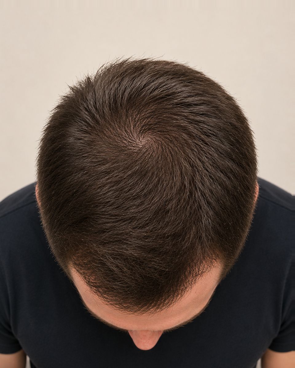 Example after photo: the same crown angle, fuller